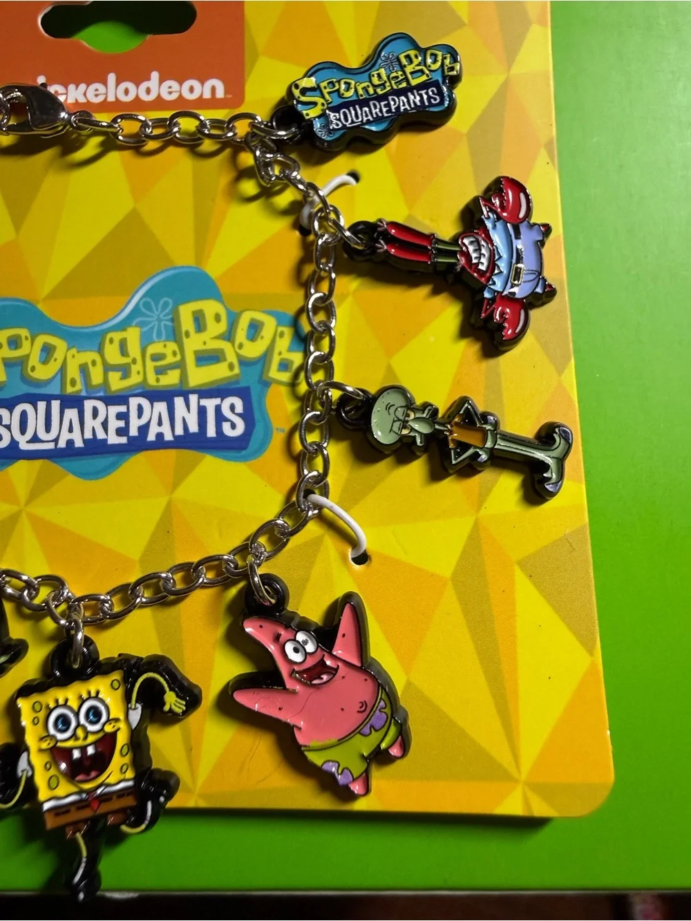 Nickelodeon SpongeBob SquarePants Yellow & Pink Kids Charm Bracelet *NWT